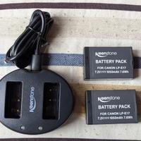 Caricabatterie doppio + 2 batterie Canon 250D