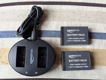 Caricabatterie doppio + 2 batterie Canon 250D