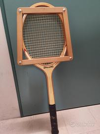 racchetta tennis legno vintage completa 