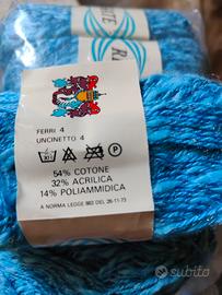 2 Gomitoli Filato Misto Cotone - Azzurro Acqua