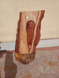 Gufo, Civetta in legno, bassorilievo legno faggio