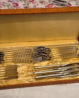 Servizio posate vintage WBF acciaio 18/8 e oro - n