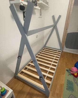 Letto singolo montessoriano basso bambino 90x200cm