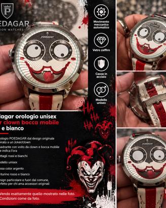 Poedagar orologio unisex Joker clown bocca mobile 