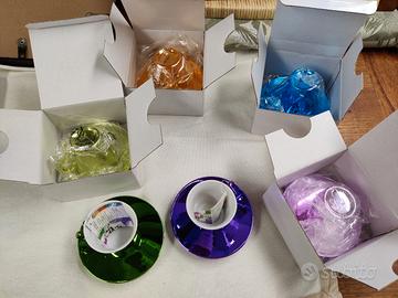 set 6 tazzine effetto specchio 