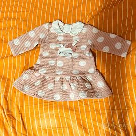 Vestitino bimba neonata 55cm 1 mese gonna vestito