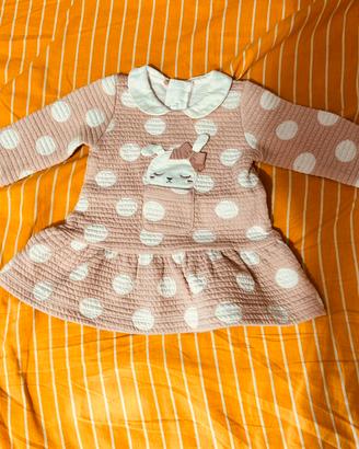 Vestitino bimba neonata 55cm 1 mese gonna vestito