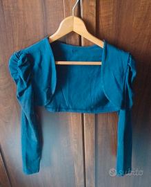 Bolero blu con maniche riccie