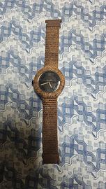 orologio hip hop marrone cinturino sughero