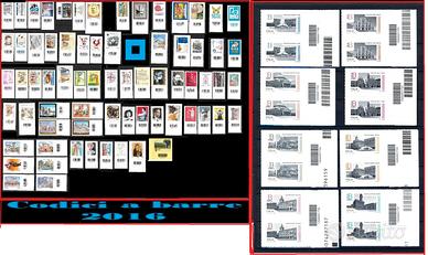 2016 Italia -Annata francobolli con codice a barre