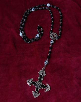 collana rosario demonic per halloween, handmade 