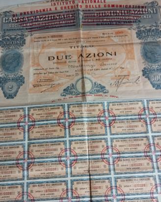 CERTIFICATI AZIONARI STORICI ANNI '30