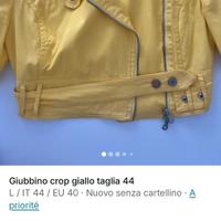 Giubbotto crop giallo taglia 44