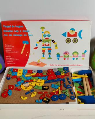 Gioco legnetti con martello + bowling morbido