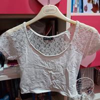 Top bianco di pizzo dietro