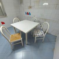 Tavolo quadrato allungabile bianco e 4 sedie