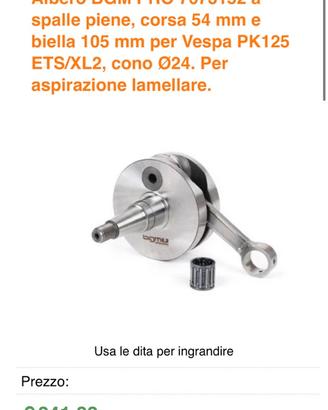 albero 20øspalle piene corsa 54 biella 105 bgm pro