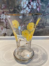 Vaso in Cristallo di Boemia dipinto a mano Firmato
