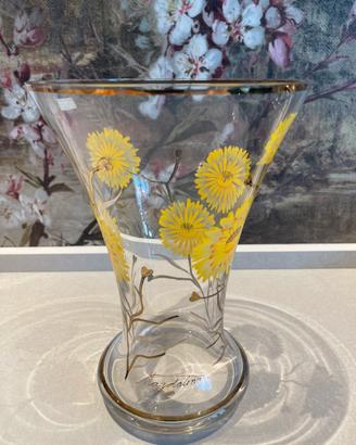 Vaso in Cristallo di Boemia dipinto a mano Firmato