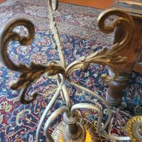Candelabro vintage dorato a 3 bracci 