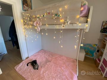 Letto a soppalco in legno