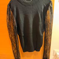 Maglioncino a maniche lunghe con pizzo