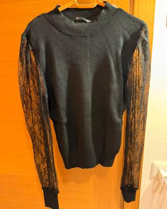 Maglioncino a maniche lunghe con pizzo