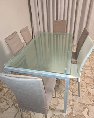 Tavolo soggiorno e 6 sedie Calligaris