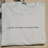 T-Shirt Benetton Bianca Maniche lunghe taglia S