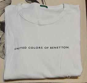 T-Shirt Benetton Bianca Maniche lunghe taglia S