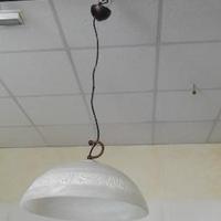 Lampadario cucina ferro battuto e vetro