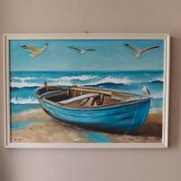 Quadro olio su tavola paesaggio mare 60*40