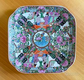 Piatto decorativo Famille Rose stile orientale
