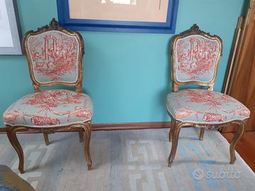 Coppia sedie barocche vintage restaurate
