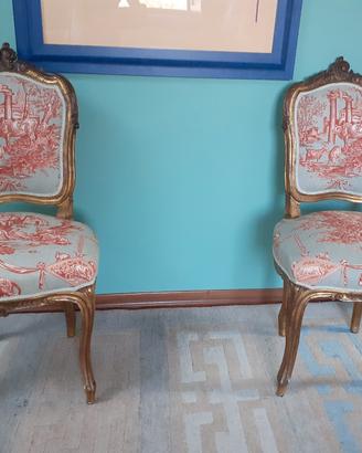 Coppia sedie barocche vintage restaurate