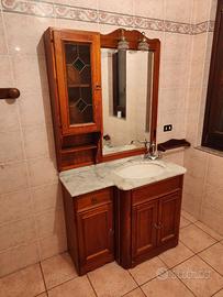 Mobiletto lavabo bagno con ripiano in marmo