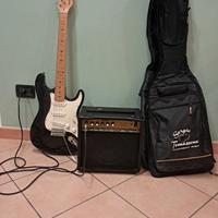 chitarra elettrica e amplificatore 