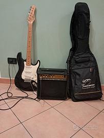chitarra elettrica e amplificatore 