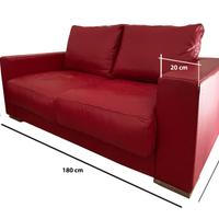 Divano vera pelle rosso scuro 
