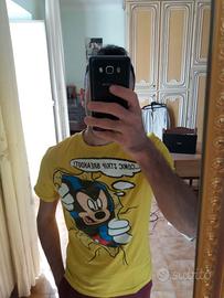 t-shirt gialla topolino taglia M