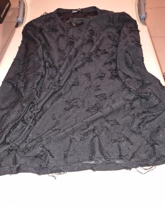 Maglia Nera Effetto Strappato Roberto Garino L