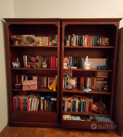 LIBRERIA GEMELLARE VINTAGE IN LEGNO MASSELLO