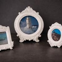 Set 3 cornici portafoto  bianche stile shabby chic