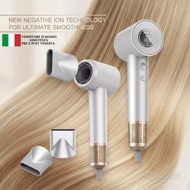 Asciugacapelli ionico tipo dyson 1600w bianco oro