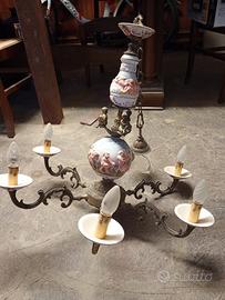 Lampadario in ceramica decorata