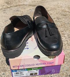 mocassini neri con frange ann Field tg 42