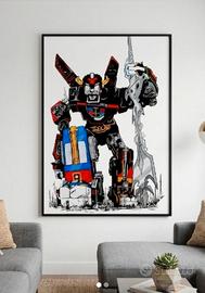 quadro Voltron 70x100 dipinto a Mano su tela 