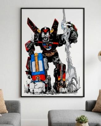 quadro Voltron 70x100 dipinto a Mano su tela 