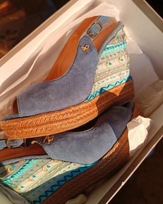 Apepazza espadrillas zeppa 12 cm blu n.37 scatola