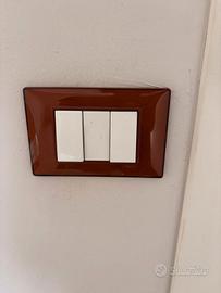 4 placche Vimar Plana a 3 moduli plastica lucida 